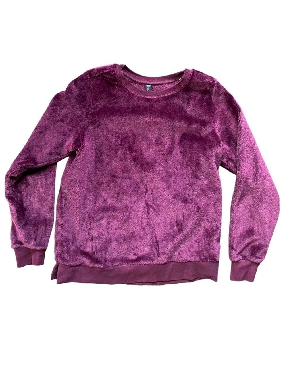 Gaiam Burgundy Faux Fur Sweatshirt Medium